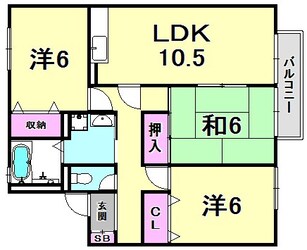 セジュール甲風園の物件間取画像